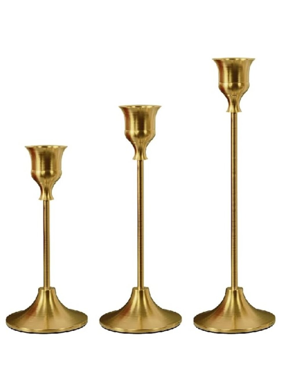 Brass Taper Candle Holders - Set of 3